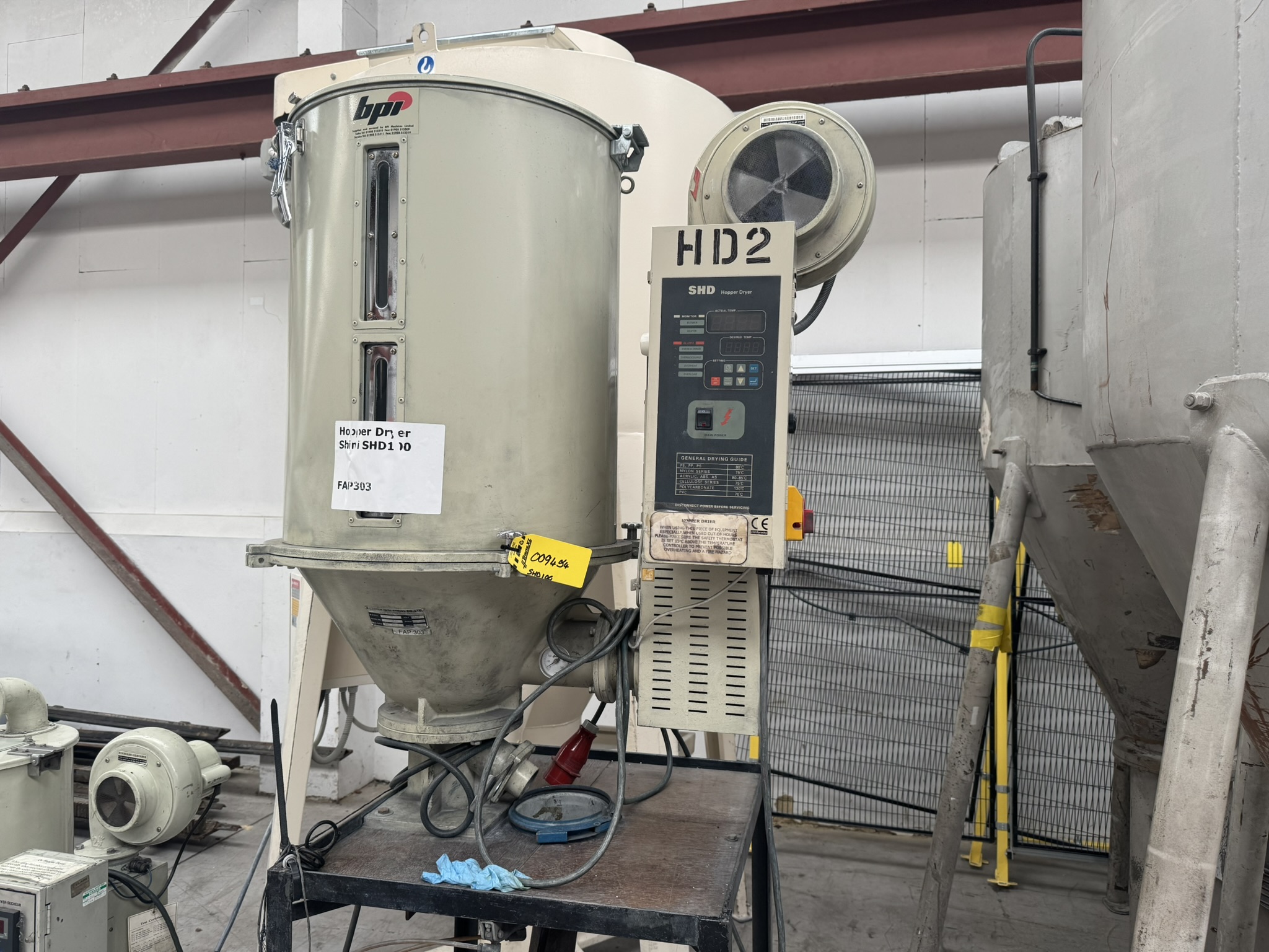 Used 150kg BPI SHD 150 Dryer unit. 9kw heating