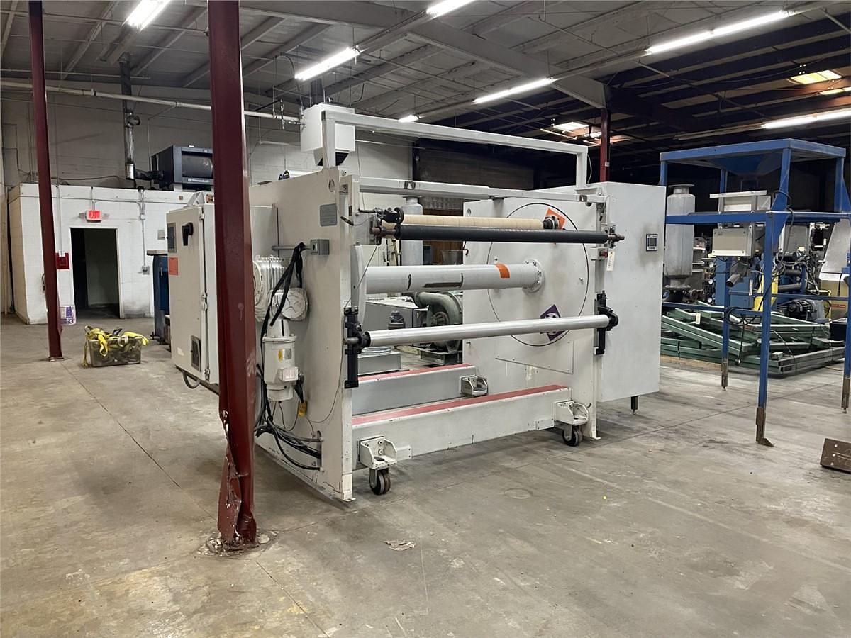 Used 1800mm wide 3 station turret winder with individual drives. 600mm max roll diameter