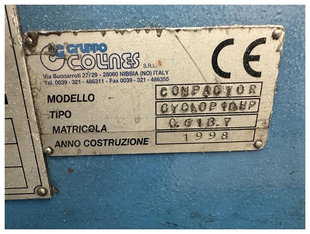 Used 200mm Exact edge trim granulator model CYCLOP 10 B, with unwind and nip rolls.   Film edge trim granulator 1998