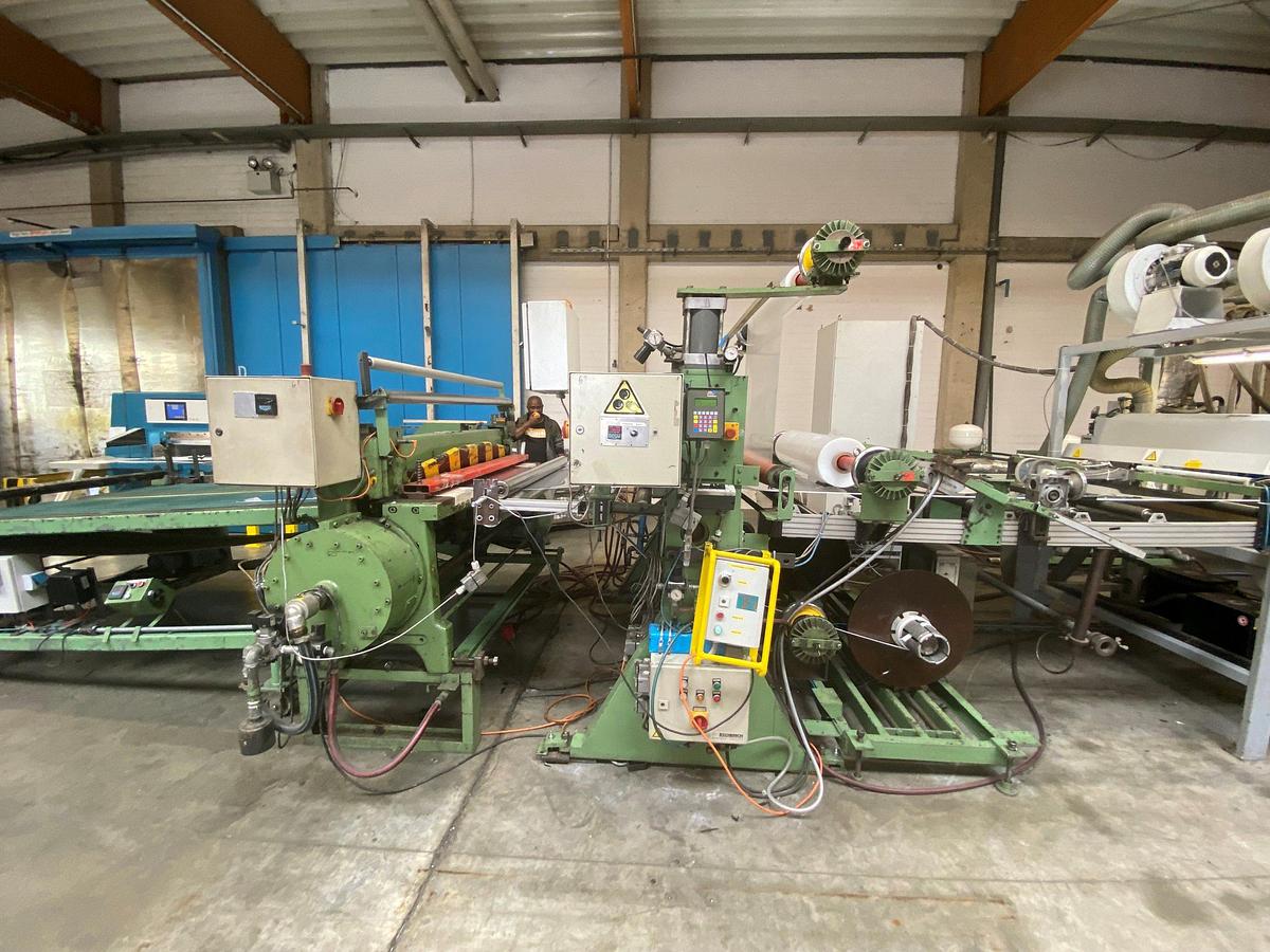 Used 1800mm wide Kuhne sheet extrusion line with 125mm primary Kuhne extruder, 1600mm flex lip die 1800mm 350mm diameter rolls, haul off guillotine