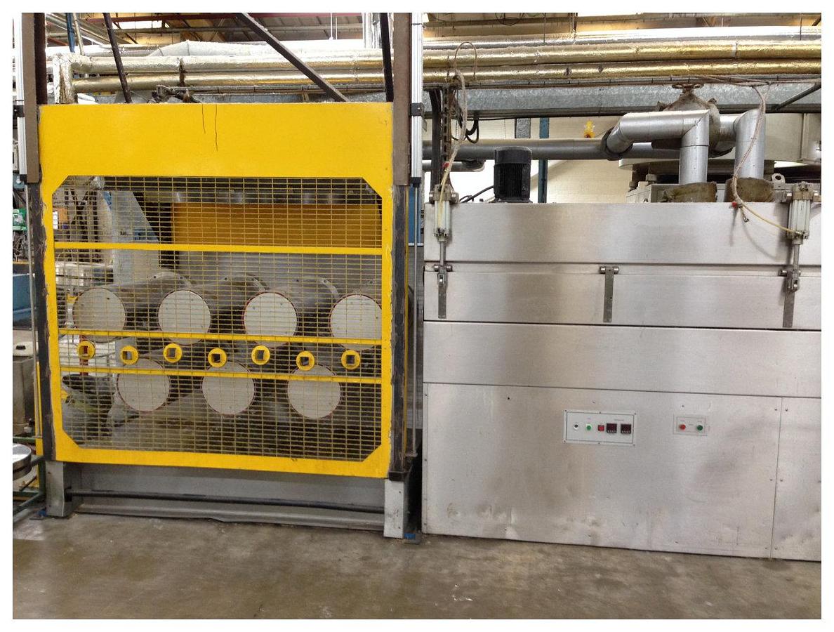Used 600mm wide Plasticisers PP staple fibre line with 150mm and 60mm extruders. Complete with godets, ovens, crimper for 6-20 denier fibres. Up to 650kg/hr 1997