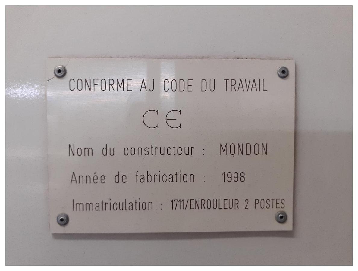 Used 800mm Wide Mondon Dual Station Winder. 500mm Max roll diameter 500mm. Model 1711 1998. PET/PP sheet