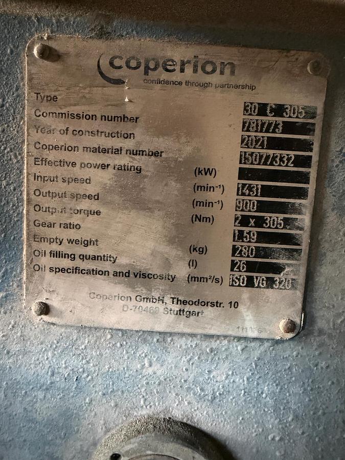 Used 30mm Coperion ZSK30 twin screw compounding extruder with 900rpm corotating screws 75kw ac motor with invertor.