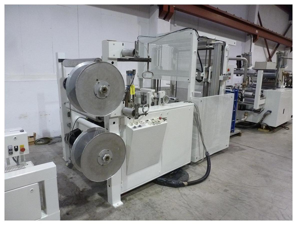 Used 1040mm  Diamat PET/PP sheet extrusion line. 120mm extruder, g/pump double pot screen /changer, 910mm die, 1040mm wide stack, haul off, winder