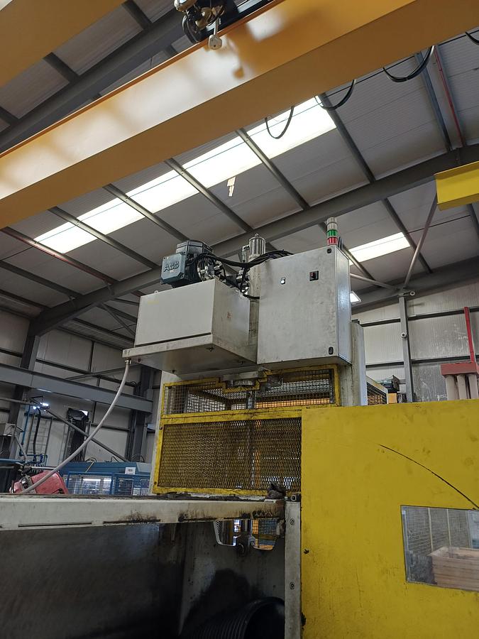 Used Fimic model ECO 30 pipe guillotine 2000mm x 1200mm cutting bed. Hydraulic cutting with take off.  