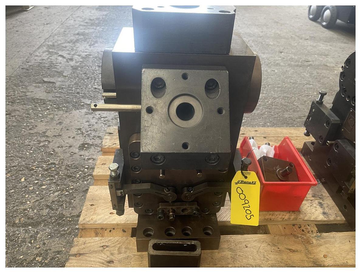 Used 200mm wide x 4500mm long stainless steel calibrating table with pumps.