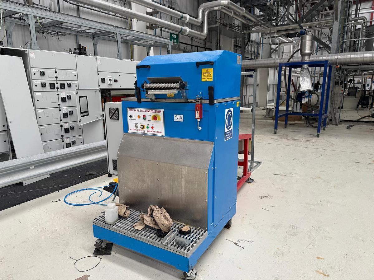 Used 300mm wide Accrapak dual drive pelletiser model ASL300 2021