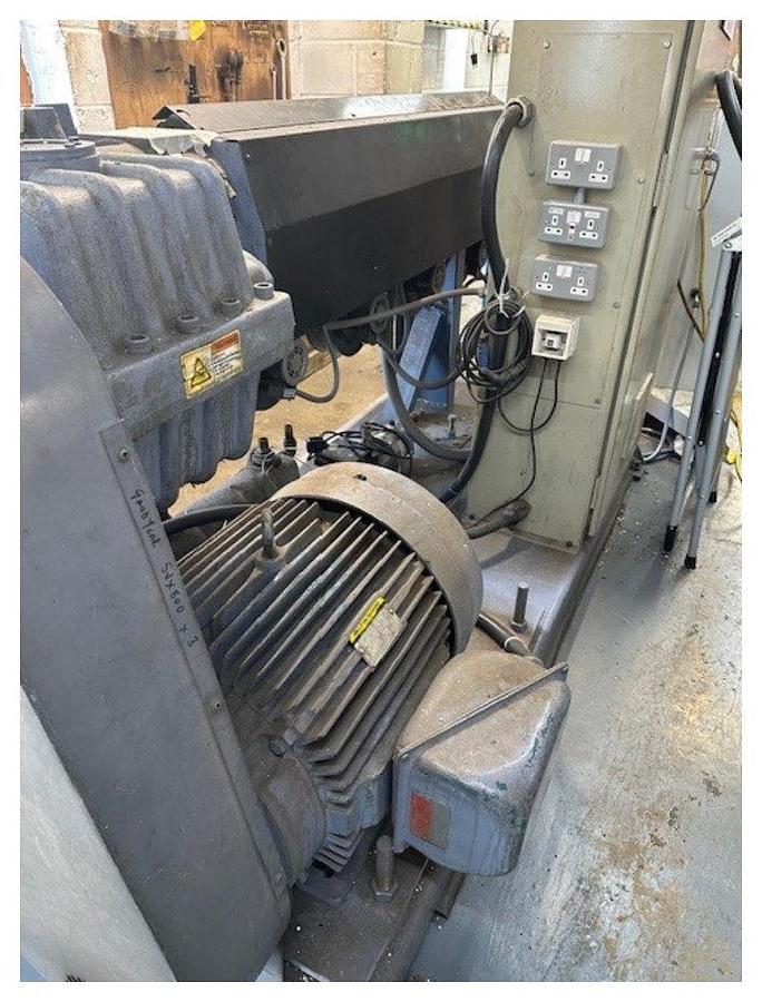 Used 75mm Davis Standard Euro Blue II single screw extruder with 50hp AC motor with invertor. 25D. Non vented 2008