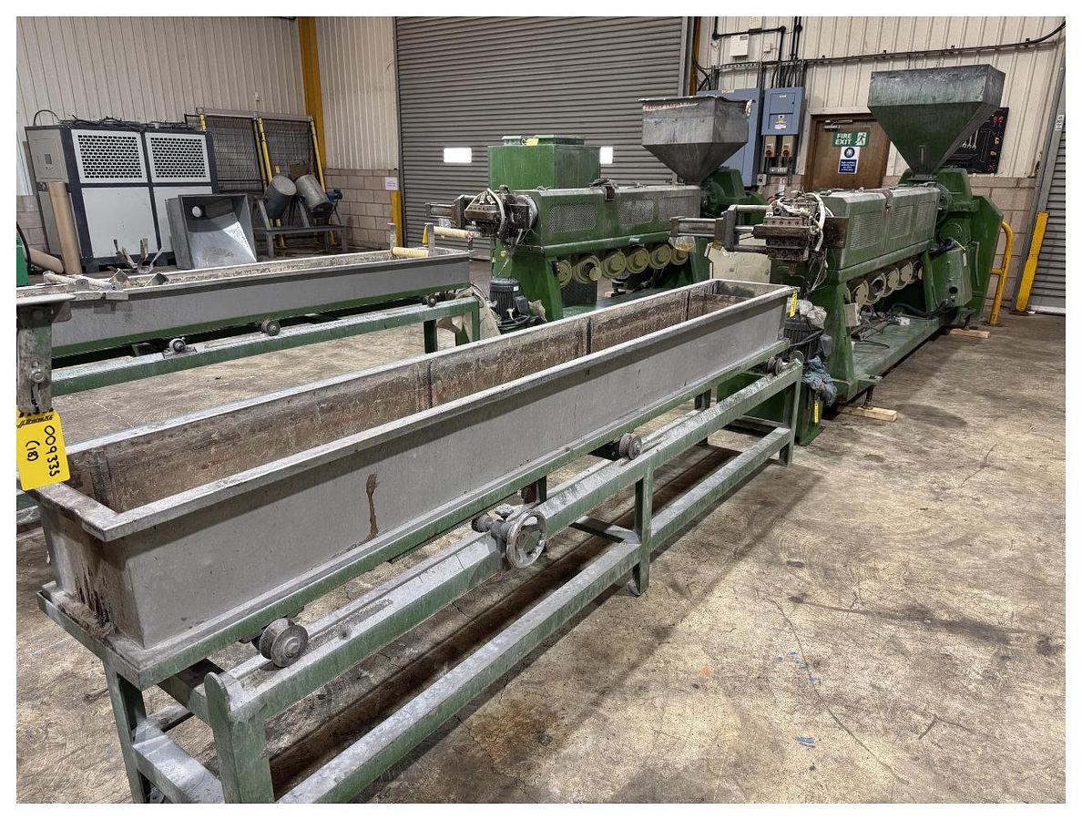 Used 85mm Pelletising Line. 85mm Kweenb Extruder 2007 . 360mm Wide Water Bath. Air Knife.Pelletiser. Gough Classifier.