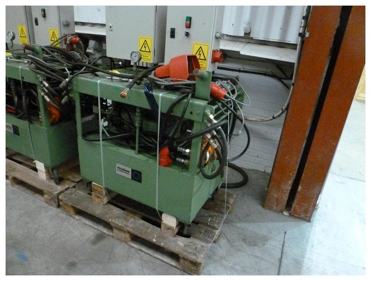 Used 1200mm wide Maier single shaft winder with Maier hydraulic power pack