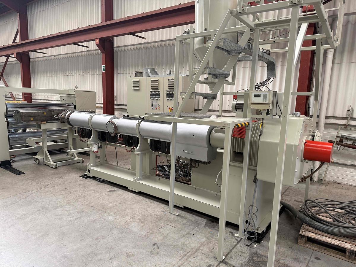 Used 1600mm Wide Battenfeld Gloenco  Sheet Line  120mm Extruder, , 1400mm Die, Roll Stack, Haul Off