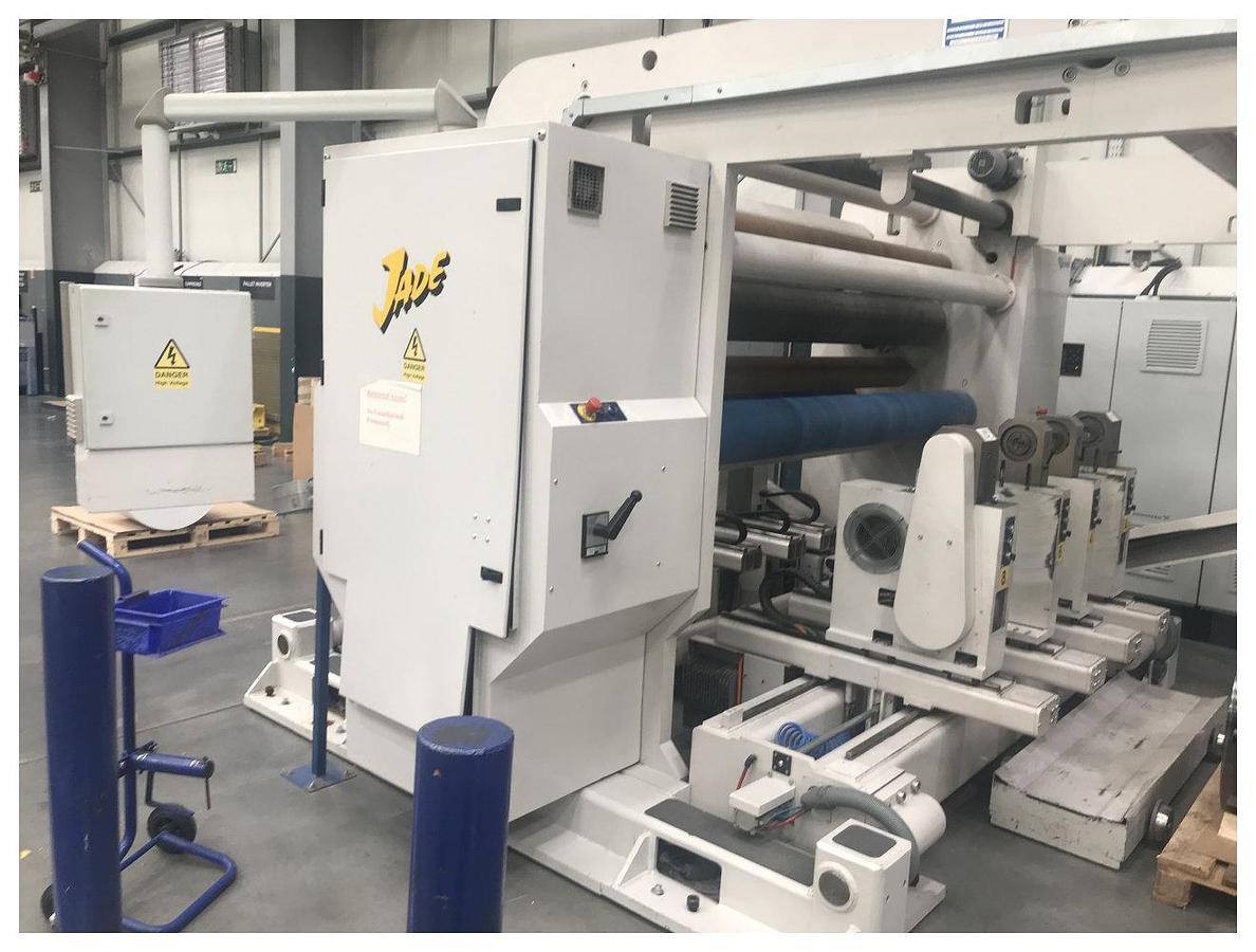 Used 2030mm wide Ashe slitter rewinder with max mill roll of 1200mm. 450mpm max speed 254mm minimum slit. Shaftless unwind. Centre/Centre surface rewind 2008