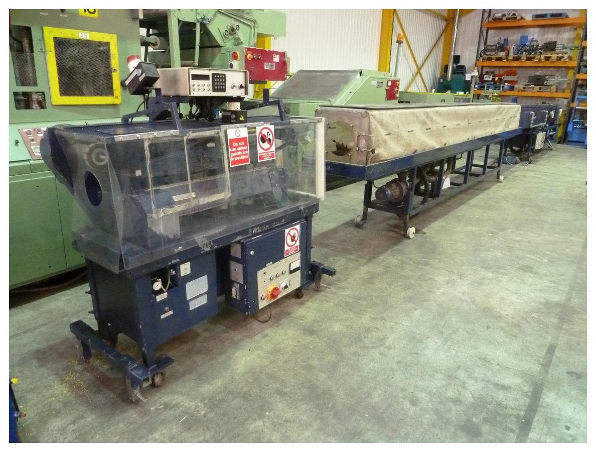 Used 125mm diameter Speedex pipe downstream comprising 1 x 6m vacuum tank and 2 x 6m spray tank with 3 belt haul off and upstroking travelling saw. 1995