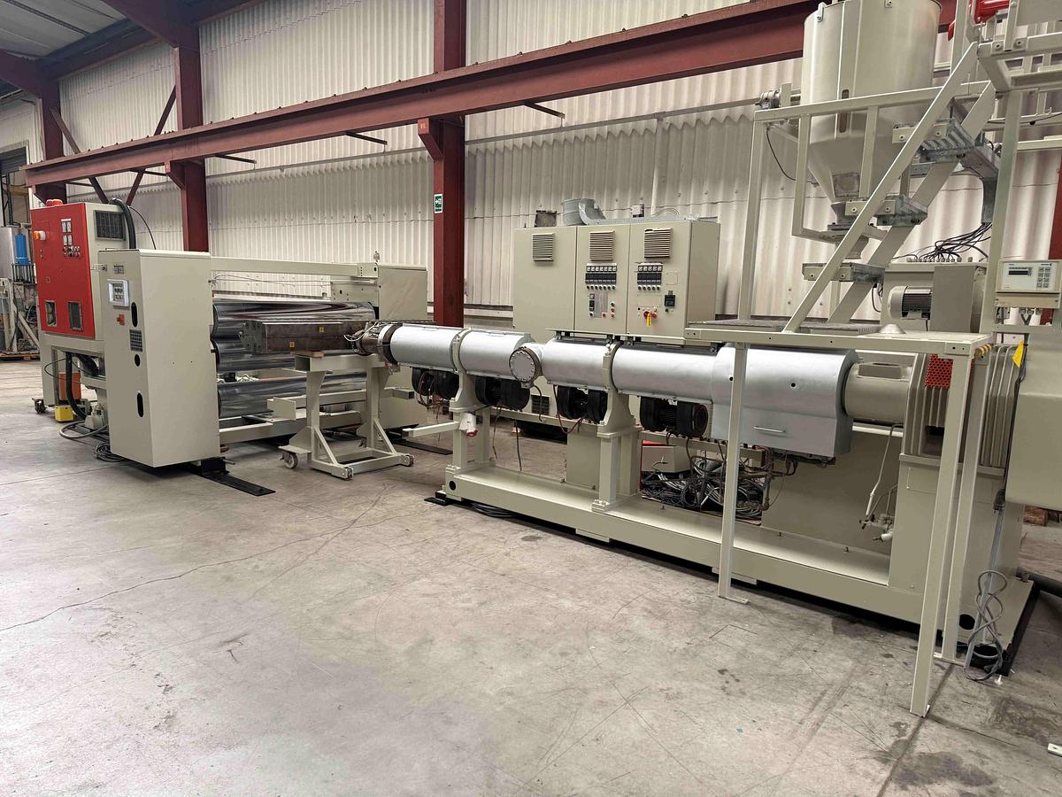 Used 1600mm Wide Battenfeld Gloenco  Sheet Line  120mm Extruder, , 1400mm Die, Roll Stack, Haul Off