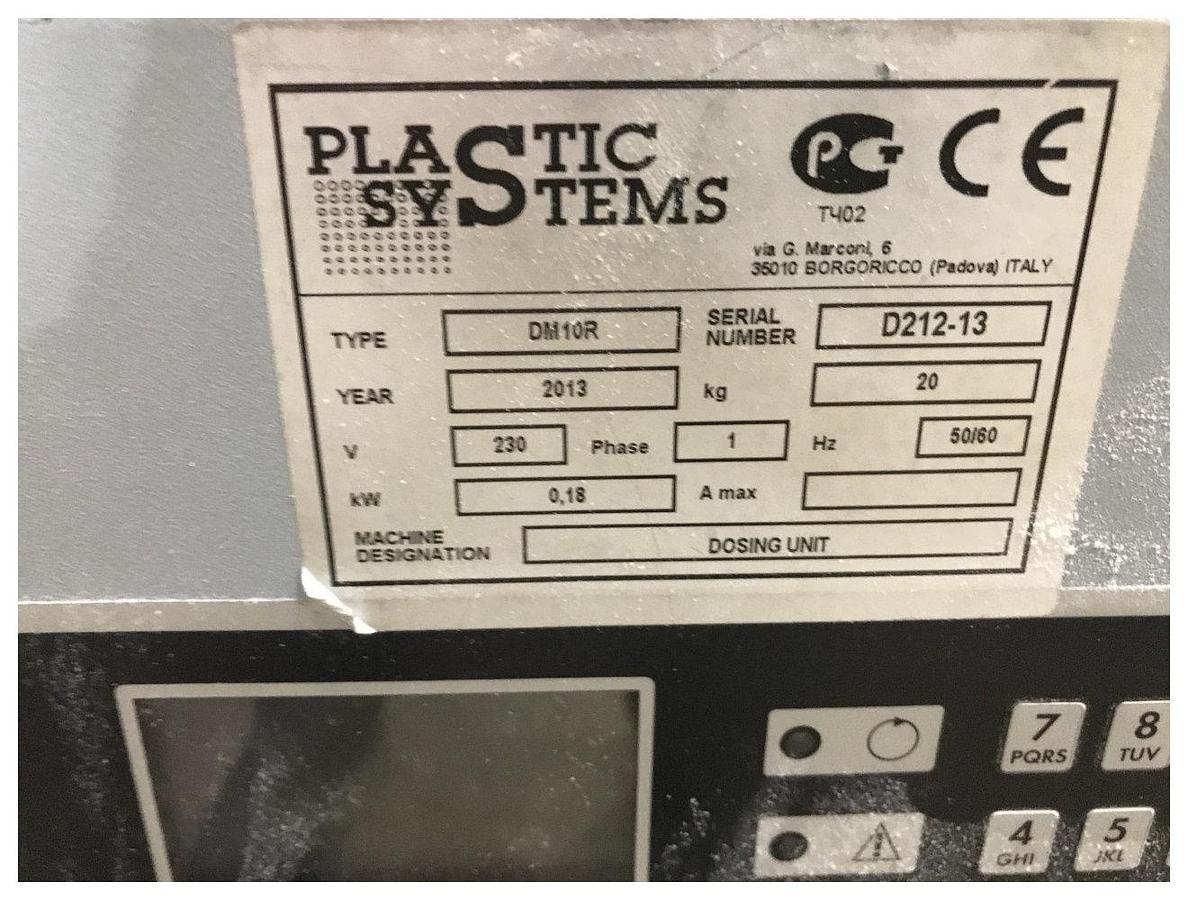 Used Plastic system DM10 2 component side feeding doser, 2013