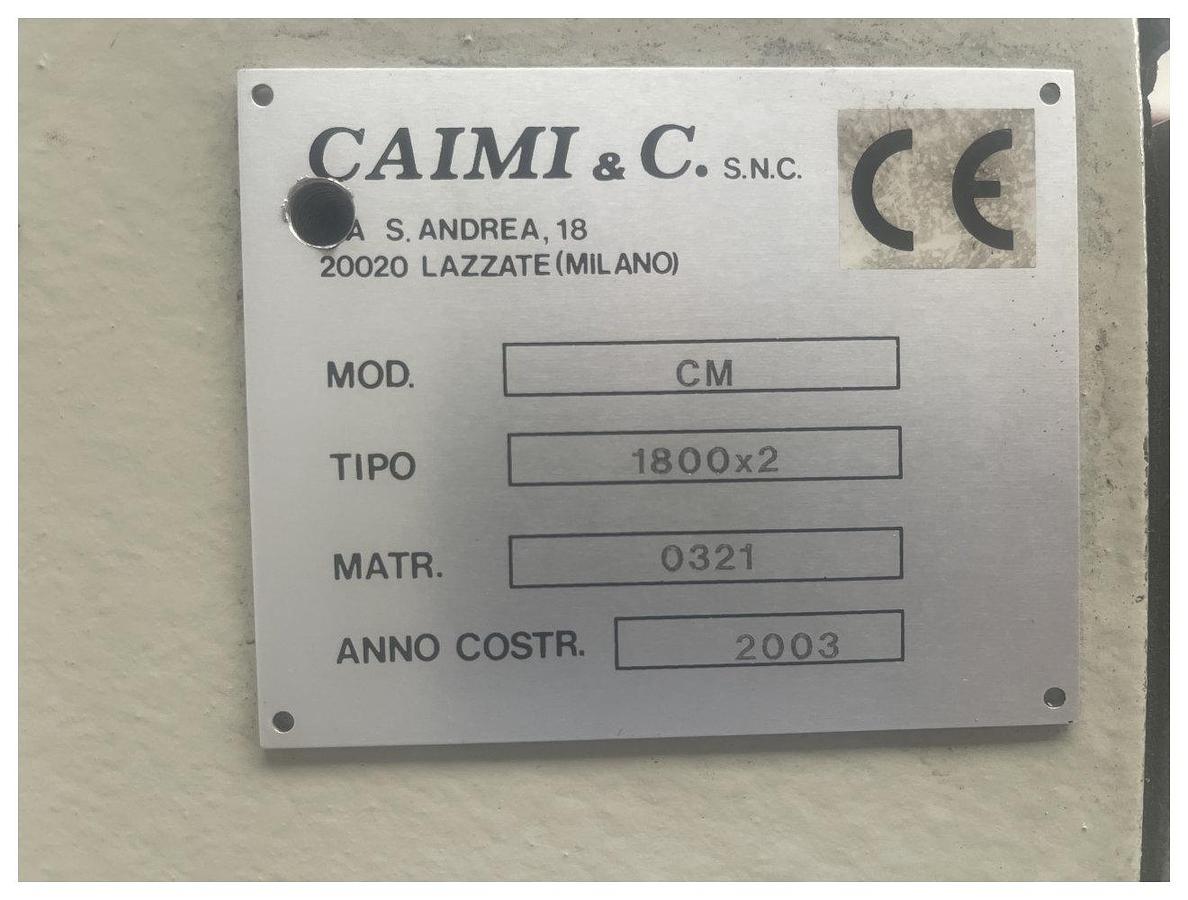 Used 1800mm Wide Caimi Model Cm1800/2 Guillotine 2003