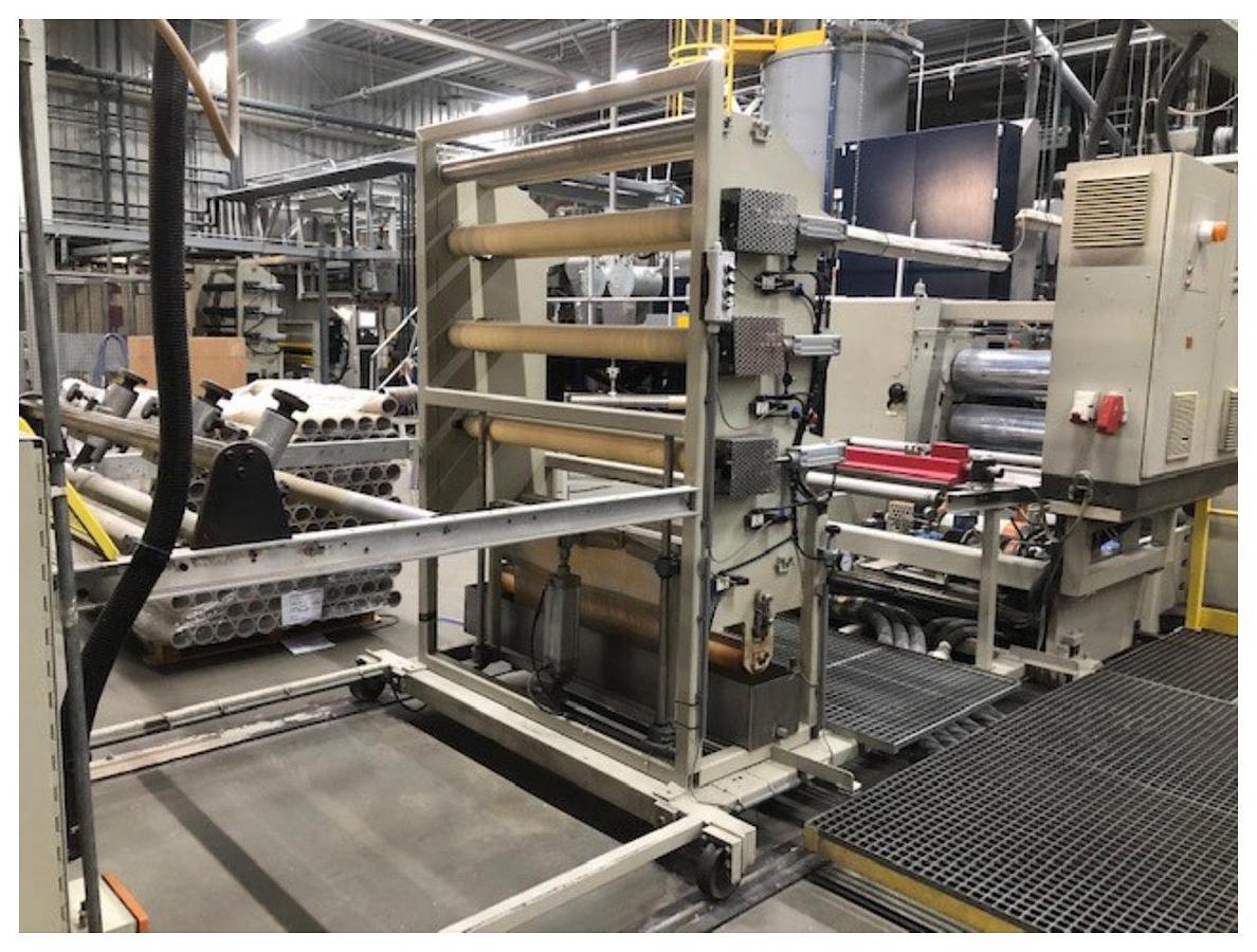 Used 1600mm Wide Battenfeld Gloenco  Sheet Line  120mm Extruder, , 1400mm Die, Roll Stack, Haul Off Winder.
