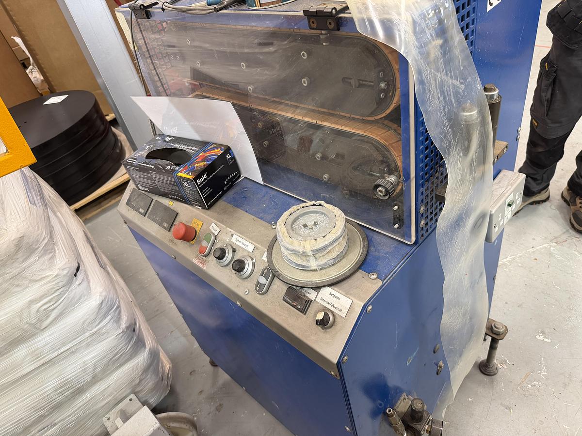 Used 75mm 2 belt Haul off with top/bottom variable speed belts. Peter Gillard
