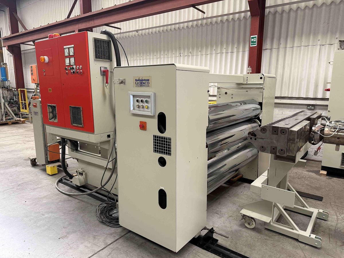 Used 1600mm Wide Battenfeld Gloenco  Sheet Line  120mm Extruder, , 1400mm Die, Roll Stack, Haul Off
