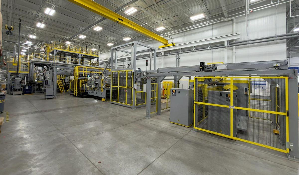 Used 1000mm wide Bandera PTI coextrusion PET sheet line for 0.3mm to 1.2mm sheet 2017