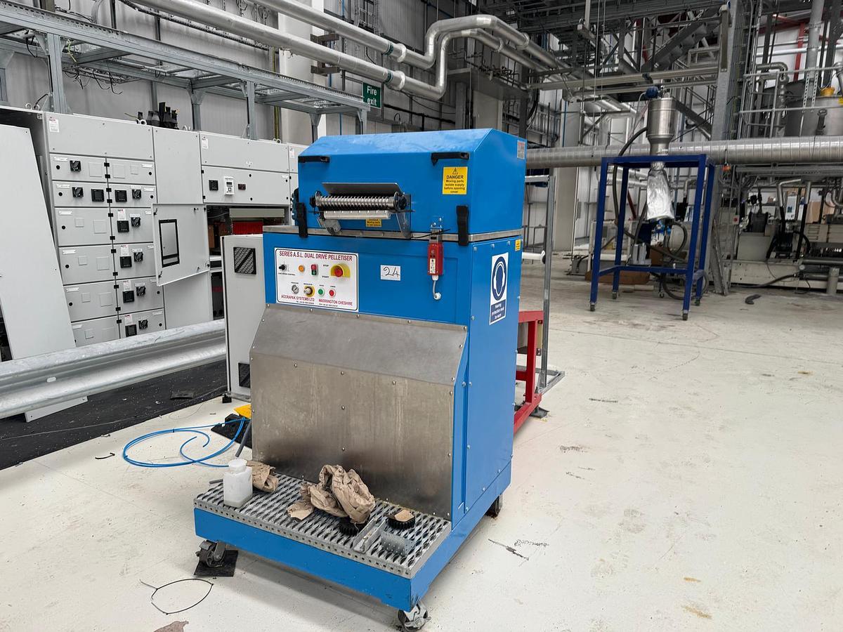 Used 300mm wide Accrapak dual drive pelletiser model ASL300 2021