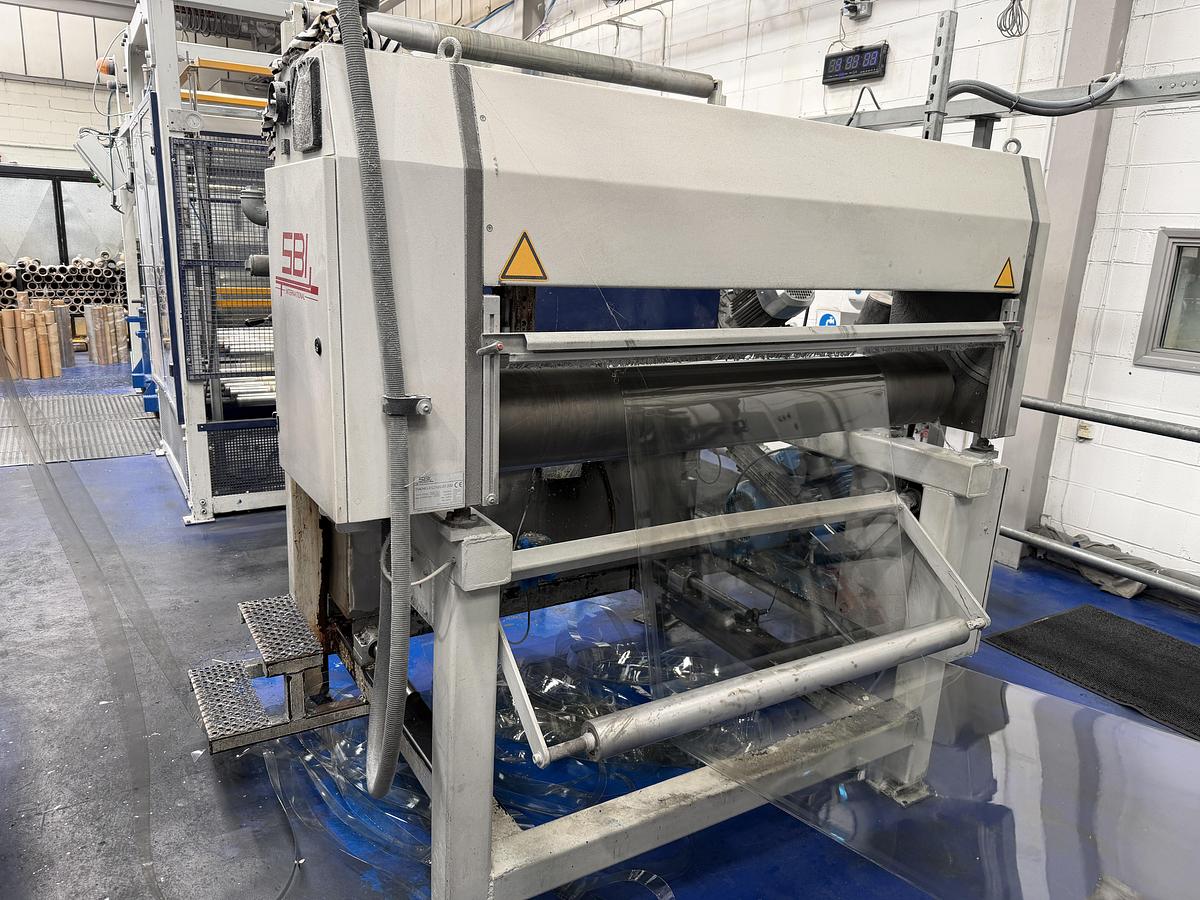 Used 1100mm wide Kentya coextrusion PET sheetlinewith 73mm twinscrew primary extruder, triple vented. 90kw AC motor, screen changer, gear pump 1100mm die, 3 roll stack, haul off, silicone bath, 2 state winder 2010