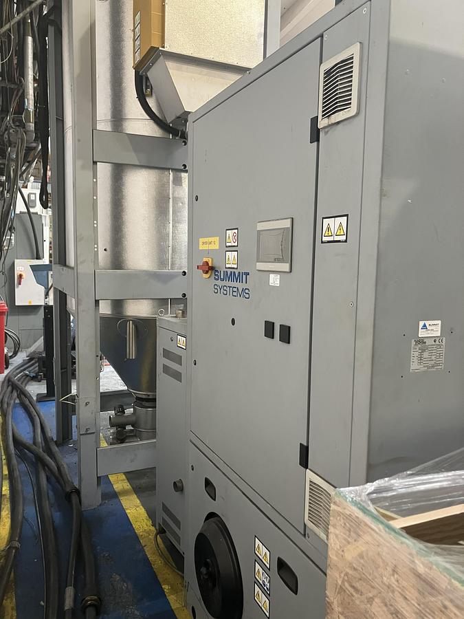 Used 2000 litre Plastic Systems insulated hopper model H2000 with Desiccant dryer model HBD27. 2015