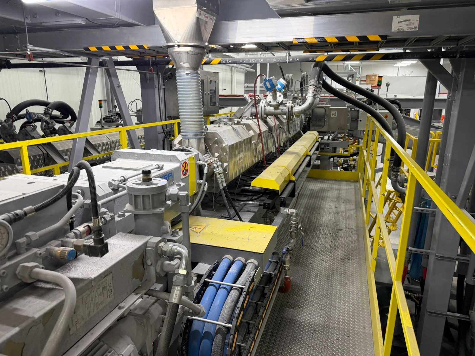 Used 1000mm wide Bandera PTI coextrusion PET sheet line for 0.3mm to 1.2mm sheet 2017