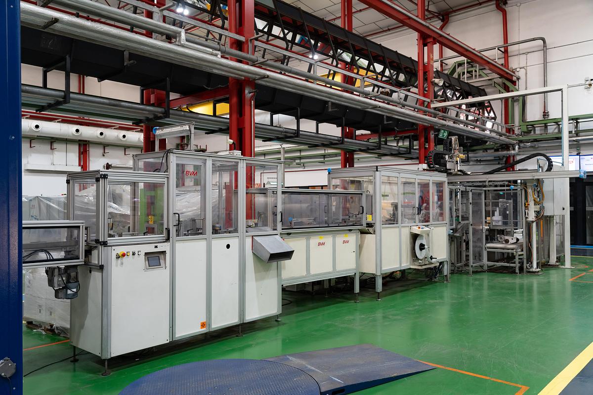 Used Complete PP PS PET Illig RDM 75K and 80K factory comprising 4 in line thermoformers with Amut extrusion systems, Illig thermoformers and stacking. Complete suite of tooling. 2007-2010