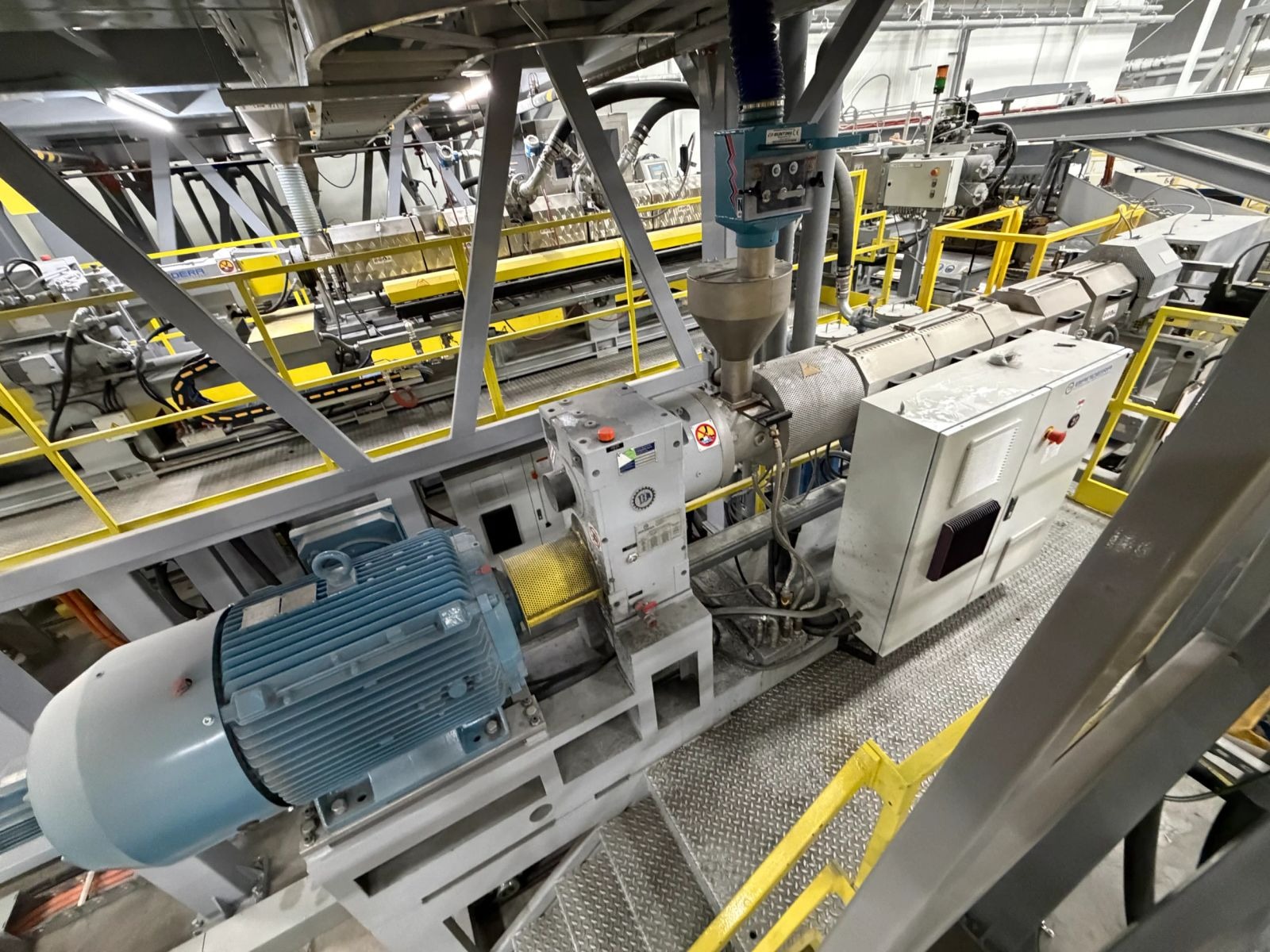 Used 1000mm wide Bandera PTI coextrusion PET sheet line for 0.3mm to 1.2mm sheet 2017