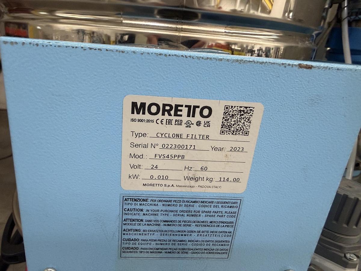Used Moretto cyclone filter model FVS45PPB