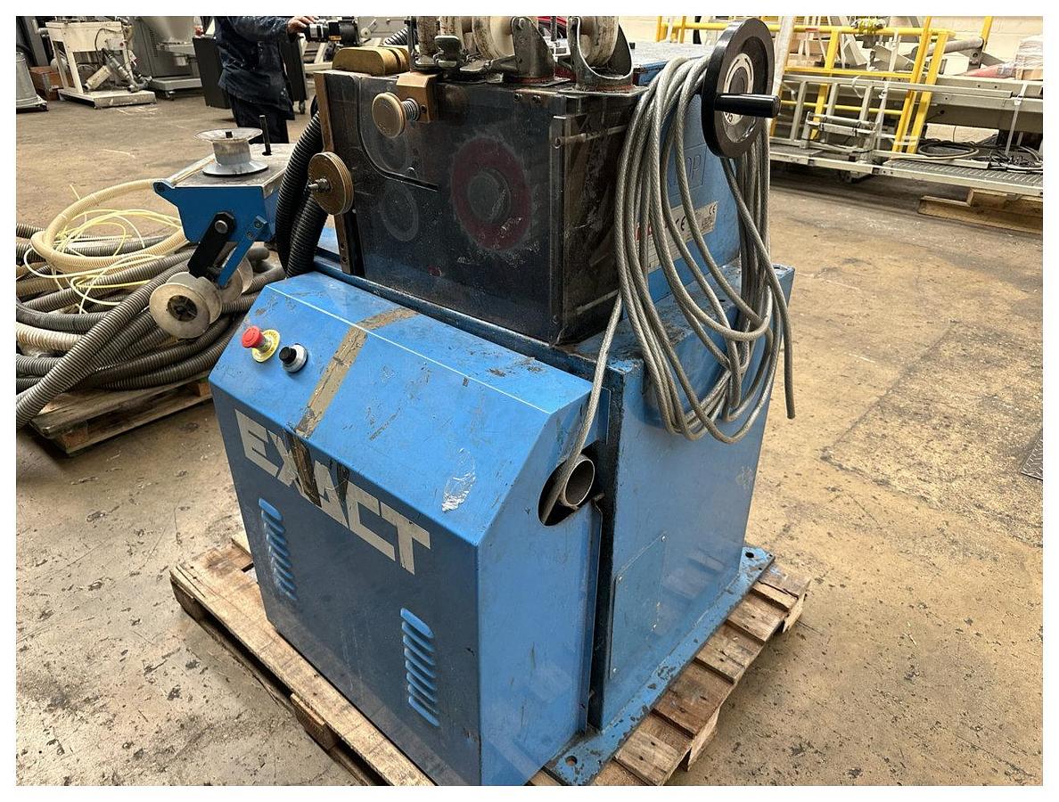 Used 200mm Exact edge trim granulator model CYCLOP 10 B, with unwind and nip rolls.   Film edge trim granulator 1998