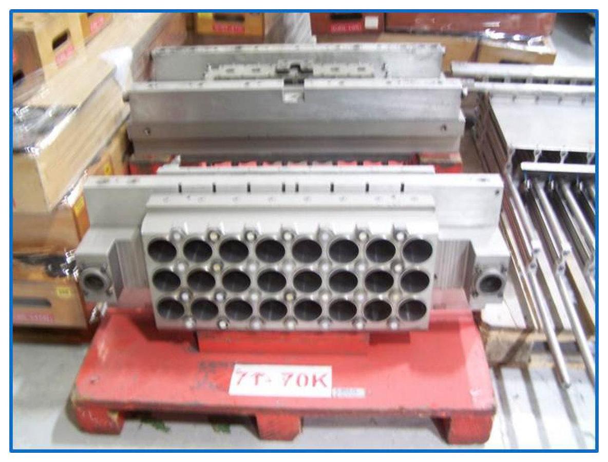 Used Illig RDM 70K 71mm 24 impression tool with stacker parts