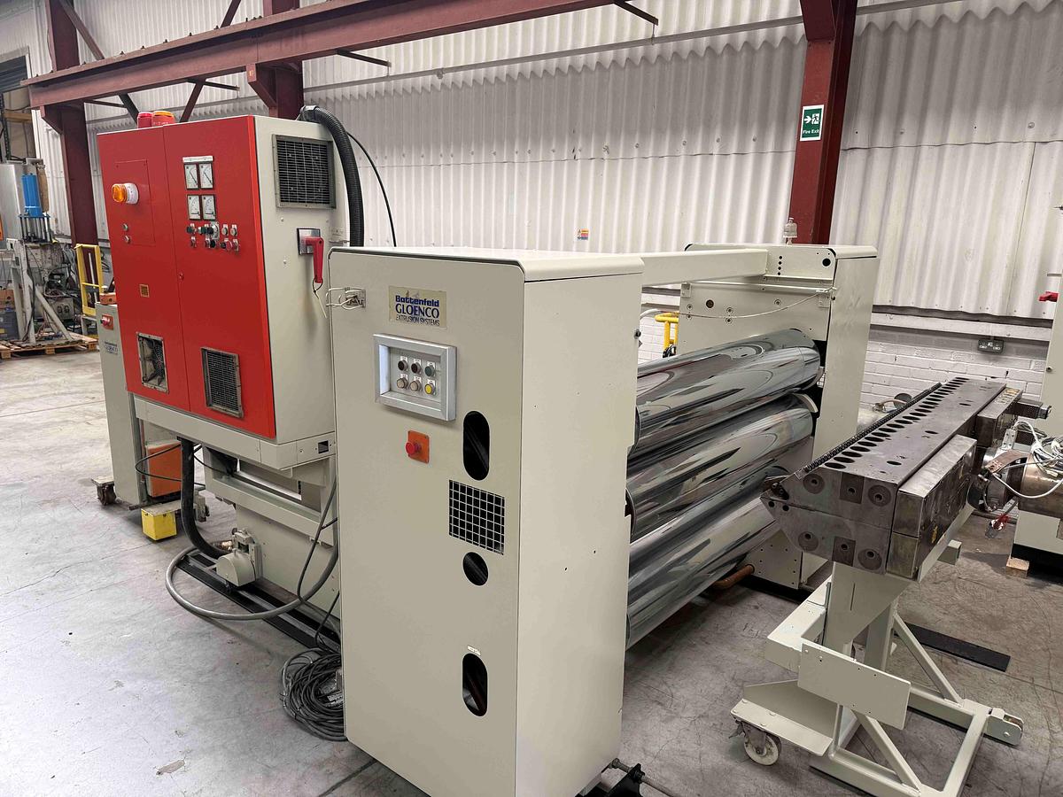 Used 1600mm Wide Battenfeld Gloenco  Sheet Line  120mm Extruder, , 1400mm Die, Roll Stack, Haul Off