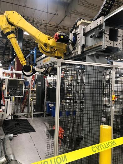 2007 FANUC M710iC/70T GANTRY ROBOTIC SYSTEM, R30iA, 8' TALL RAIL X 11'6" OF TRAVEL