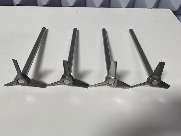 Used 8" L Stainless Steel Impeller Rod w/ 1/2" Diameter Shaft & 3 1/4" Impeller