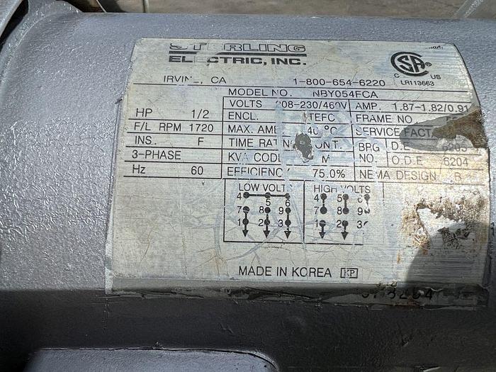 Used Pump, Positive, Waukesha, Mdl 060U2, 316 S/st, 1/2 HP, 2" #S737199