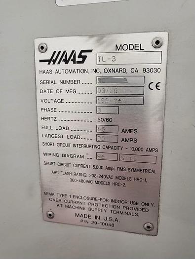 Used 2014 HAAS TL-3 CNC Turning Center *** Low Hours***