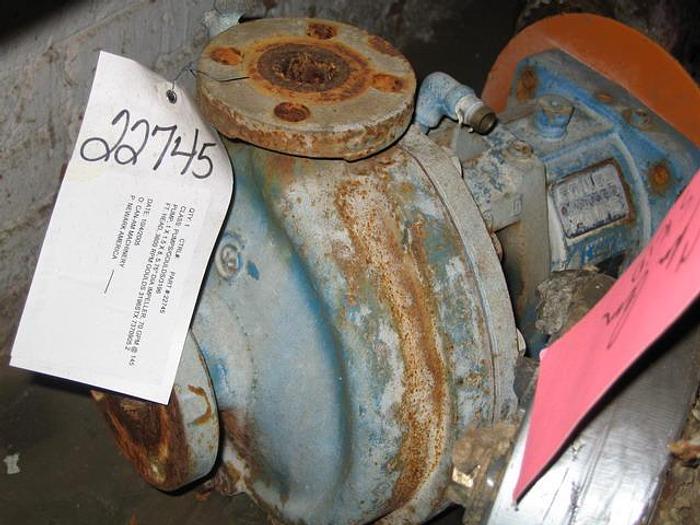 Used Goulds 3196 Pump, 3196Stx, 1X1.5X8, Ductile Iron Casing, 5.75" Dia Impeller, 70 Gpm @ 145 Ft. Head, 3600 Rpm #22745