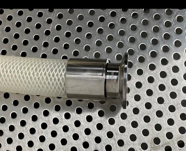 Used Flexible Silicone Hose 192" w/ 1 1/2" Stainless Steel Sanitary Fittings