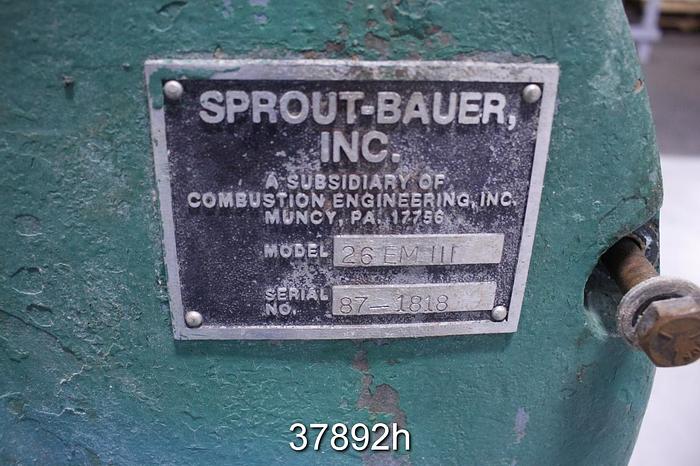 Used Sprout Bauer 26EMIII Refiner #37892