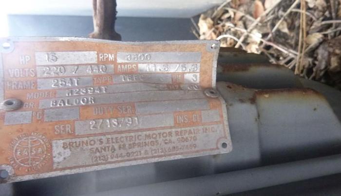 Used Dust Collector, Baghouse, 1,500 SF, C/st, 15 Hp, FABRI-Pulse #S743536