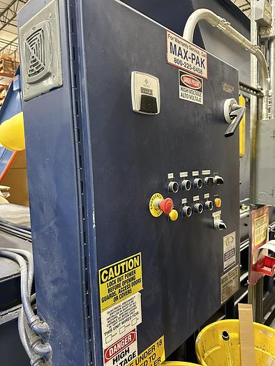 Used MaxPak HCE 60 FE - 8 Full Eject Closed Door Baler with 48" Infeed Conveyor