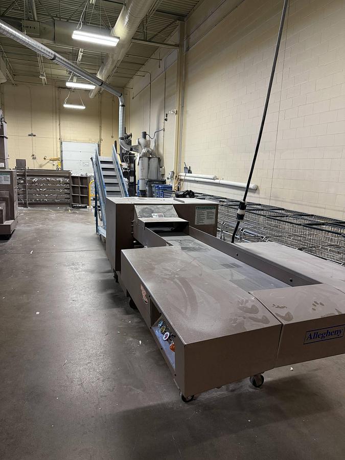 Used Allegheny 18-250C Strip-cut Shredder & Take-a-Way Conveyor