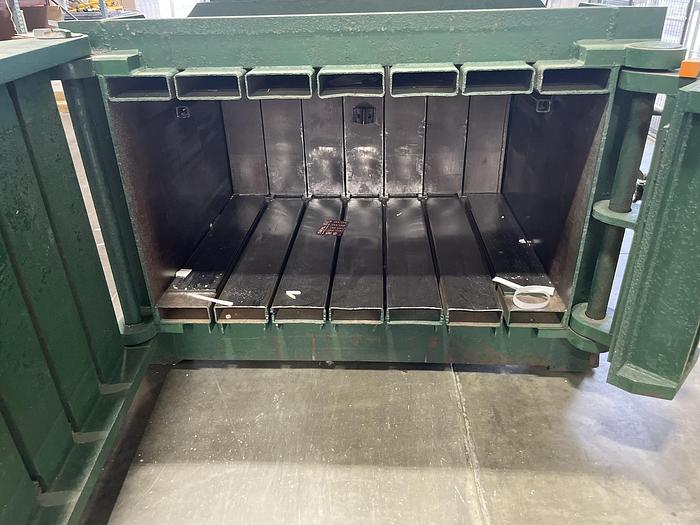 Used IBC Titan 6-EC Closed Door Baler, IBC 48" Infeed Conveyor, & Pioneer 2K Box Dumper