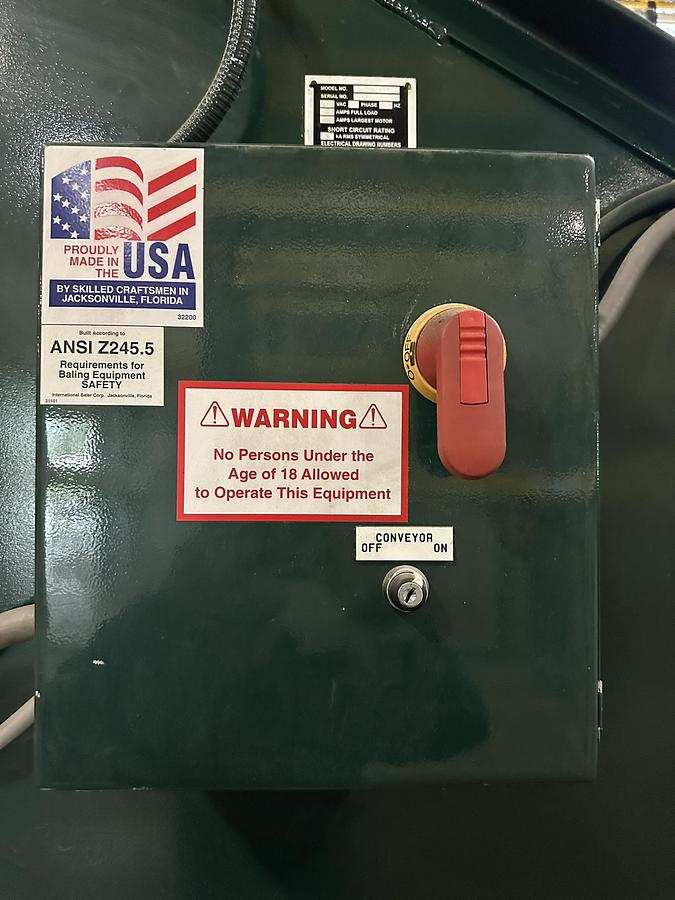 Refurbished 2006 International Baler Corporation NA-1295-48 Closed Door Baler