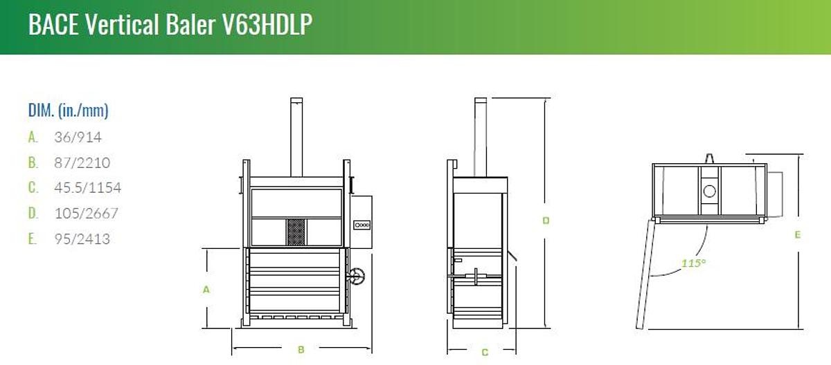 2026 BACE V63HDLP Vertical Baler