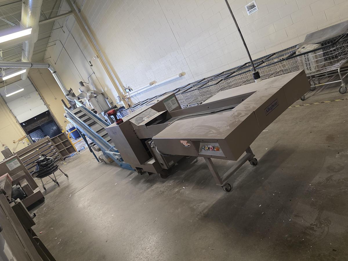 Used Allegheny 18-250C Strip-cut Shredder & Take-a-Way Conveyor