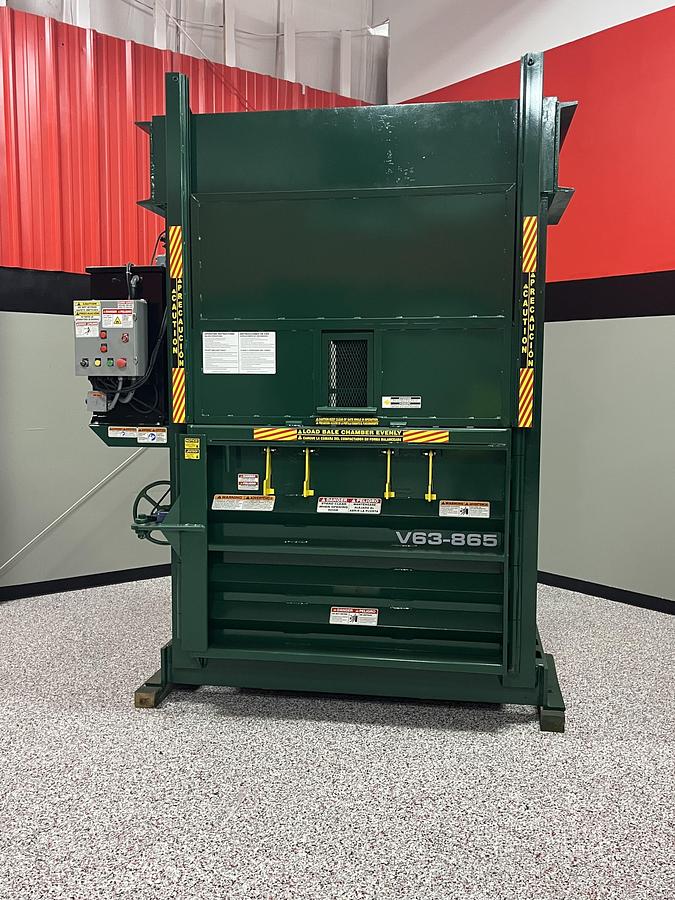 Refurbished BACE V63-865 Heavy Duty Vertical Baler  **non-ferrous metals, plastics, paper, cardboard**