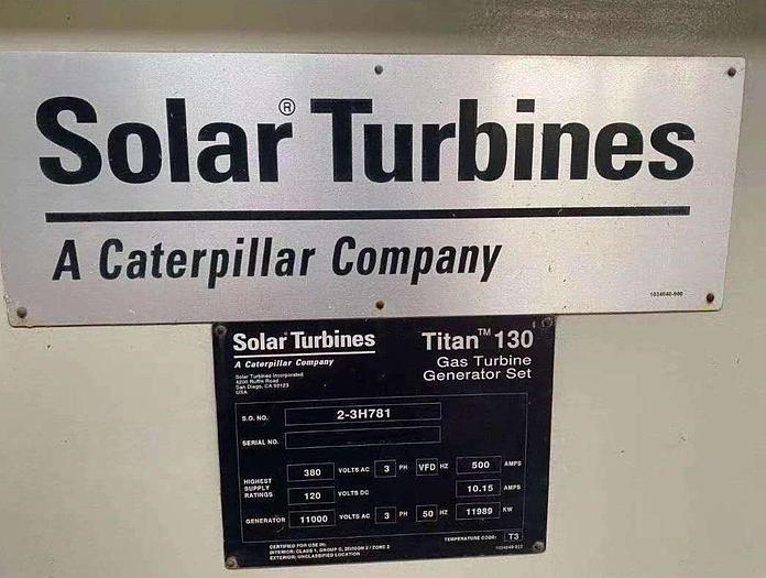 Used 12 MW 2011 Used Solar Turbines Titan 130 Gas Turbine Generator Set